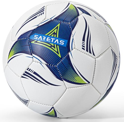 Saretas Size 3 Soccer Ball, Futsal Ball&Indoor Soccer Ball Low Bounce Ball, PU Leather Practice Futsal Ball, Official Size and Weight for Age 13+ Boys and Girls
