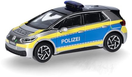 Herpa ModellautoVW ID. 3 Polizei Hamburg, Miniatur im Maßstab 1:87, Sammlerstück, Made in Germany, Modell aus Kunststoff