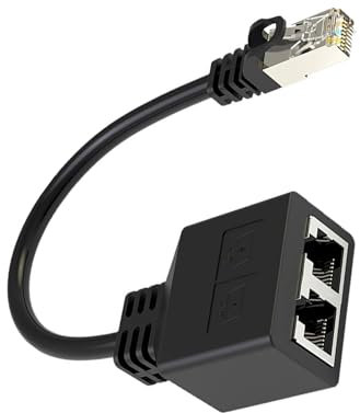 RJ45 Ethernet Splitter Cable 1 Male to 2 Female Ethernet Splitter for Cat5 Cat6 Ethernet Socket Connector Adapter