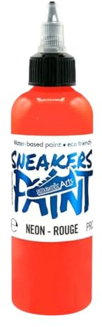 SneakArts Peinture Neon pour Cuir - Rouge - 100ml – Personnalisation Sneaker, Chaussure, Maroquinerie, Vêtement, Jean