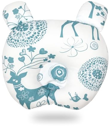 champracer Kindkissen Baby Kissen 0-12 Monate Neugeborene Baumwollmusselin Kopfkissen, Weiches Dekoratives Kissen für Kinderzimmer, Kinderbett, Kinderwagen, Autositz (Sikahirsch, 30x23 cm)