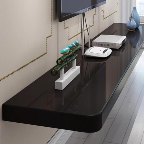 Easnuroz Schwebender TV-Ständer Schwebender TV-Ständer 80-180cm Wandmontierter TV-Schrank TV Stand Unit, TV Tisch, Media Wall Unit, TV Ständer Für Wohnzimmer Entertainment Wall Unit(Schwarz,180*24*5cm
