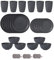 Juego de Vajilla de Plástico Cuencos Platos y Vasos Irrompibles Cubiertos Reutilizables Apto Para Microondas y Lavavajillas Ideal Para Picnics Viajes y Fiestas Navideñas (Gris oscuro, Juego de 24)