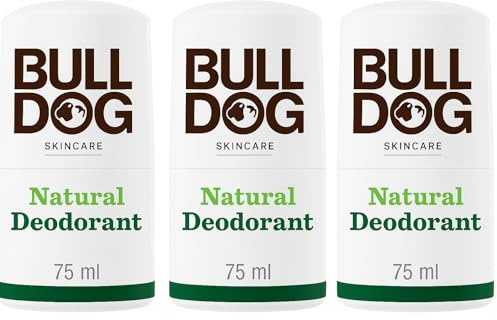 Bulldog Skincare Original - Deodorante stick da uomo, 72 ml, profumo aromatico alle erbe, deodorante naturale per uomo, confezione da 3