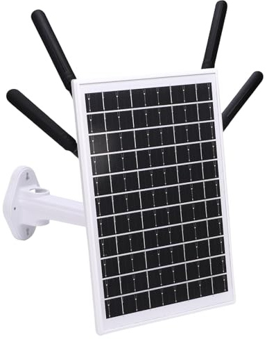 Bewinner Modem router 4G LTE ad energia solare con extender WiFi 6, pannello solare da 12 W, batteria da 18000 mAh, impermeabile IP66, portata 150 M, slot per scheda SIM per campeggio (antenne nere)