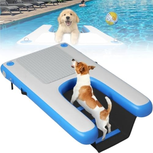 Support flottant pour chien jusqu'à 200 lb, piscine pour chien, chiot, bateau, échelle, rampe d'eau avec EVA antidérapant, haute stabilité,M