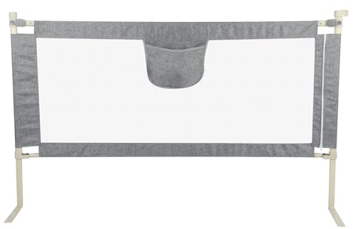 Belfoyer Bettgitter Rausfallschutz für Kinderbett & Babybett, Höhenverstellbar und Klappbar, Ohne Bohren Montage, Sicherer Bettschutzgitter für Boxspringbett und Elternbett-WX89101