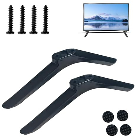 SIXHAOBU 2PCS TV Stand Base Pedestal Feet, Universal TV Stand Legs, Black Television Stands Legs for 32in to 40in TVs, Non-Slip Plastic TV Feet with Screws Included