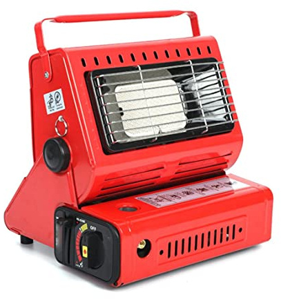 Temeemeg Chauffage à gaz Compact Chauffage extérieur Portable pour la pêche Camping Randonnée Patio à l'intérieur Rouge..
