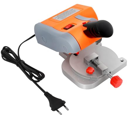 Mini Scie à Onglets de Table, Scie à Tronçonner Électrique, Angle 0-45° Réglable, Coupe Max 12mm, pour Bois, Plastique, Pierre, Outil de Précision pour Atelier Bricolage et Modélisme 7800r/Min 90W