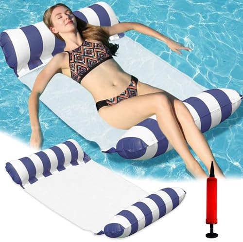EDLMKM Swimming Floats Water Hammock, Inflatable Hammock Swimming Pool Float Hammockk, PPool Inflatables, Inflatable Pool Floats Hammockk, Water Floating Rafts, FFloats for Adults, 1 Air Pumps