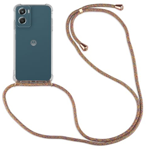 betterfon Handykette kompatibel mit Motorola Moto G06 und Moto G06 Power - Hülle mit Band zum Umhängen, Transparentes Silikon Case mit Kordel, Schutzhülle verstellbar,Rainbow