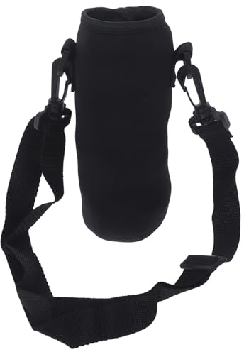 TEHAUX Pochette à Bouteille d'eau Portable en Néoprène 500ml avec Bandoulière Réglable et Boucle Plastique pour Trekking et Camping
