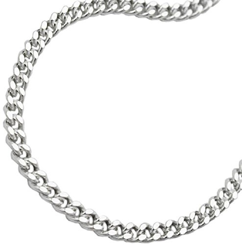 Kette Halskette Silberkette 925 Silber Damen Panzerkette flach für Frauen Länge 70 cm x 2 mm Anhängerkette Silber