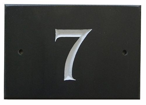 The House Nameplate Company Slate House Number, Charcoal Grey,Number 7