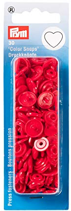 Prym 393338 Nähfrei-Druckknopf Color Snaps Herz rot, Kunststoff, One Size