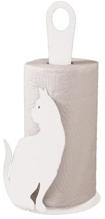 Porte Rouleau essuie-Tout Motif Chat Blanc