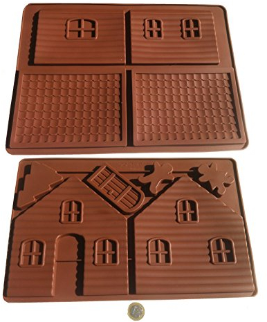 Haus Lebkuchenhaus Hexenhaus Häuschen Silikonform Backform Schokoladenform Eiswürfelform Pralinenform Bonbons Schoko Riegel selber machen Zuckerlform Cupcake Keks Kuchen Basteln Backen Verzieren Formen von ROYAL HOUSEWARE