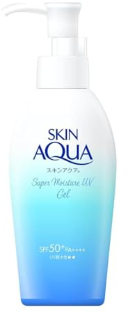 Skin Aqua Rohto New Sunscreen Super Moisture Gel SPF50+/PA+++ 140g (Green Tea Set)