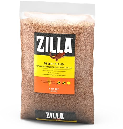 Zilla Terrarium-Bettwäsche für Haustiere, Walnuss-Wüsten-Mischung, für Bartagamen, Monitore, Skinks und Uromastyx, 5 Quart