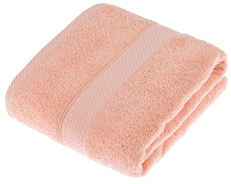 HOMESCAPES Serviette de Bain en 100% Coton Turc - Ultra Doux et Absorbant - 500 g/m² - Pêche - 70 x 130 cm