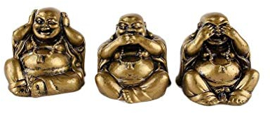 lachineuse 6 Figuren Lachender Buddha, Weisheit Gold, 5 x 5 x 5 zm