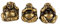 lachineuse 6 Figuren Lachender Buddha, Weisheit Gold, 5 x 5 x 5 zm