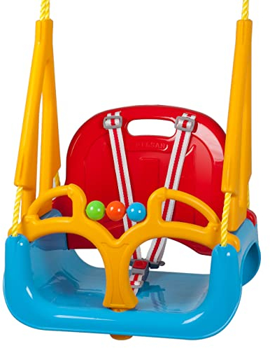 BABYGO 9601 - Schaukel Doremi 3 in 1 bis 100 kg geprüft, Outdoor Spielgerät, blau/rot