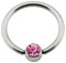 eeddoo Brustwarzen-Piercing Nippel-Ring pinke Kristalle Silber Titan 12 mm