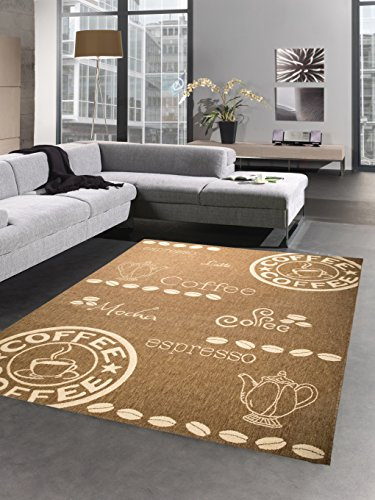 CARPETIA Teppich Sisal Optik Küchenläufer Küchenteppich Coffee braun Größe 120x170 cm