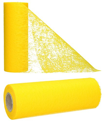 AmaCasa Tischläufer Gelb (23 cm x 25 m) – Hochwertiges Vliesband für stilvolle Tischdekoration bei Hochzeiten, Geburtstagen & besonderen Anlässen