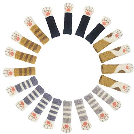 UrsoKuz 20 Stuhlsocken (5 Sätze), niedliche Katzenpfoten-Möbelbeinkappen, Pads reduzieren Lärm, Stuhlsocken, Bodenschutz