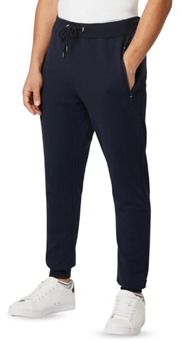 FM London Pantaloni Tuta Uomo, Pantalone Tuta Uomo con Tasche con Zip Ottime per Uso Quotidiano e Sport, Blu Navy, L