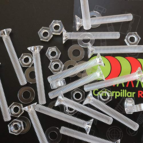 50 x écrous et boulons à tête croisée, matière plastique acrylique transparente, M4 x 30mm - Vis en plastique acrylique, acrylique vis à tête fraisée, transparente vis à tête fraisée