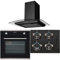 SIA 60cm Touch Control Single Electric Fan Oven, 4 burner Gas Hob & Curved Hood