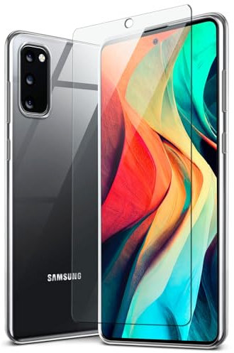 moex 3 in 1 Pack für Samsung Galaxy S20 / S20 5G Hülle mit 2X Panzer Schutzglas Folie, [Aero Case + ShockProtect Glas] Komplettschutz Handyhülle durchsichtig aus Silikon Schutzhülle, Clear