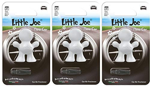 Little Joe - Lot de 3 désodorisants zi - Pour 45 jours d'air frais dans la voiture, le camion, le bureau, l’appartement, l’armoire et autres (Blanc/New Car)