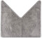 fluffy® Badteppich für Eckduschen, Hochflor aus Mikrofaser, rutschfeste Unterseite (V-Form | Innenmaße 45 x 45 cm, Grau)