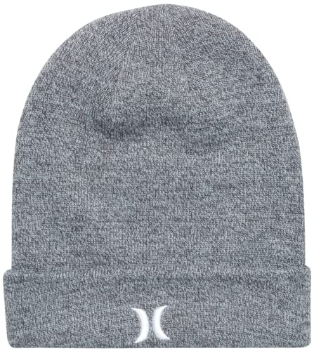 Hurley Herren M Icon Cuff Beanie Kaltwettermütze, Heather Cool Grey, Einheitsgröße