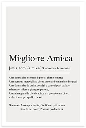Regalo per un'amica speciale. Idea regalo amica, Arredamento Casa Ufficio Soggiorno Salotto Cucina, Poster in carta glossy premium (21x29.7)