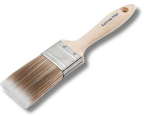 Cutting Edge Professional Premium Quality SRT Synthetic Filament Paint Brushes - 2.5 - Wooden Ergonomic Grip Beavertail Handle - Suitable for All Paints, No Breaking-In Required (2.5 / 63mm)