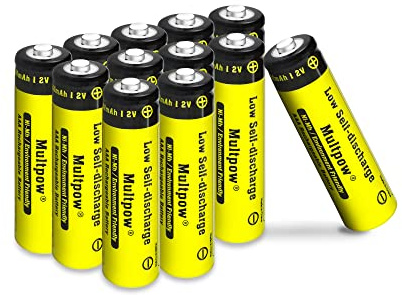 12 Stück AAA Akkus Wiederaufladbar, NI-MH Batterien AAA 1100mAh 1.2v Aufladbare Hohe Kapazität, Geringe Selbstentladung Akku-Typ Batterien (Gelb)