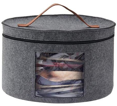 Caja De Almacenamiento Para Sombrero, Redonda Caja Para Sombrero Con Asa Y Tapa, Caja De Sombreros De Viaje, Caja De Sombrero De Tela, Caja De Almacenamiento Plegable Con Tapa Para Ropa, Juguete