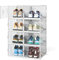 FUNLAX Shoe Boxes, 8 Pack Shoe Storage Box Clear Plastic Stackable, Shoe Storage Organisers with Magnetic Door, Fit up to UK Size 12