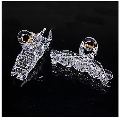 Yurosiay Lot de 8 barrettes à cheveux transparentes pour femme DIY - Petites pinces à cheveux transparentes ondulées - Vintage - Antidérapantes - Pour femmes et filles - 3#