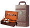Coffret à vin Sommelier Set avec 4 Accessoires pour le vin Coffret Cadeau pour le Vin Étui de transport de vin pour 2 Bouteilles pour Mariage Anniversaire Fête Voyage 35x20x12 cm