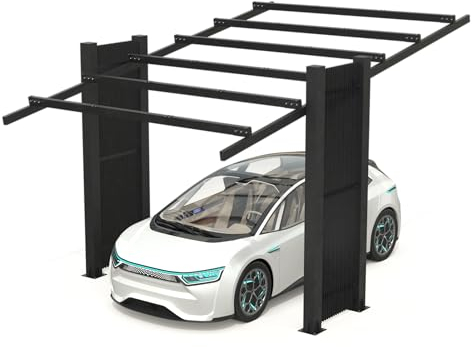 Abri de Voiture, Todome, Acier, Gris Anthracite, modèle 03 Structure Carport - (1 Place)