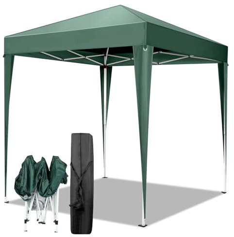 Outopee 2m x 2m Pop Up Canopy Tent, Outdoor Gazebo Folding Canopy with Carry Bag for Commercial Events, Party, Backyard BBQ, Camping, Green