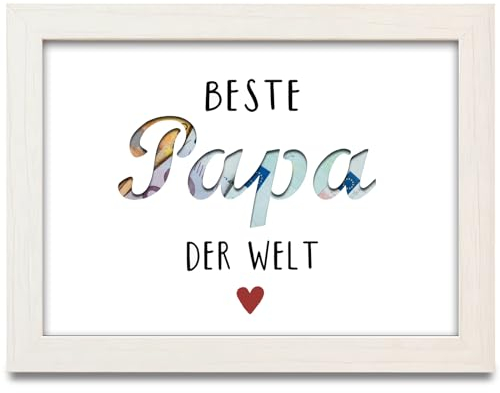 Geldgeschenk Bilderrahmen Papa, Männer Geschenke mit Spruch Du bist der Beste Papa, lustige Geldgeschenk Verpackung für Männer Papa Geschenk zum Geburtstag Vatertag Reise, Vatertagsgeschenk für Papa