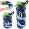 VIEVRE Gourde pliable - Gourde réutilisable - 500 ml - Bouteille d'eau pliable - Pour festivals, randonnée, voyage, aventure, festival - Bleu